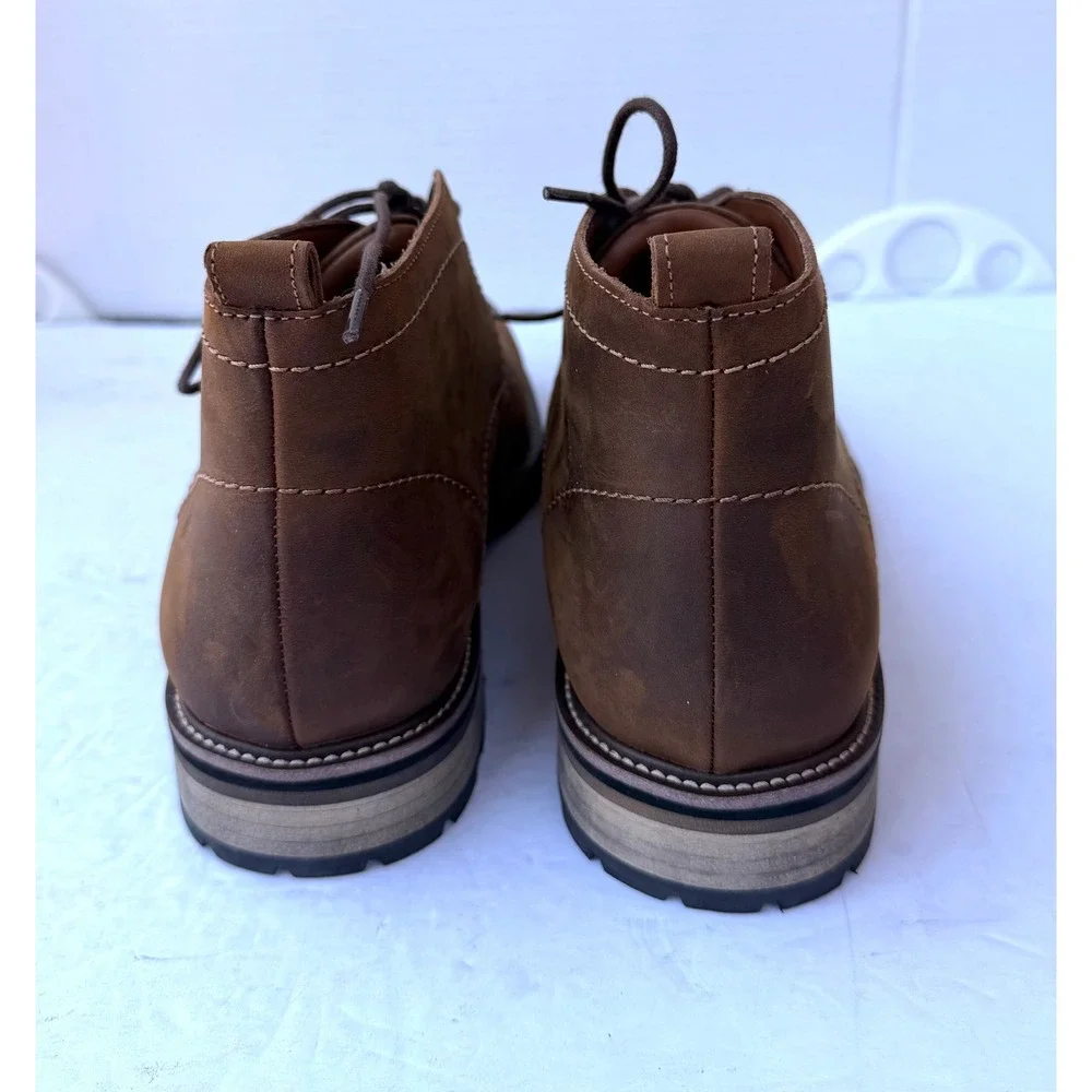 Steve Madden Brown Leather Lace Up New Tabriz Chukka‎ Mens 11 Ankle Boots